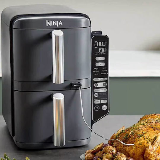 Ninja Air Fryer με Διπλό Αποσπώμενο Κάδο 9.5lt Γκρι SL451EU