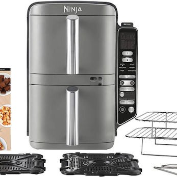 Ninja Air Fryer με Διπλό Αποσπώμενο Κάδο 9.5lt Γκρι SL451EU
