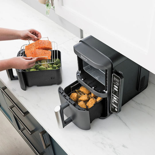 Ninja Air Fryer με Διπλό Αποσπώμενο Κάδο 9.5lt Γκρι SL451EU
