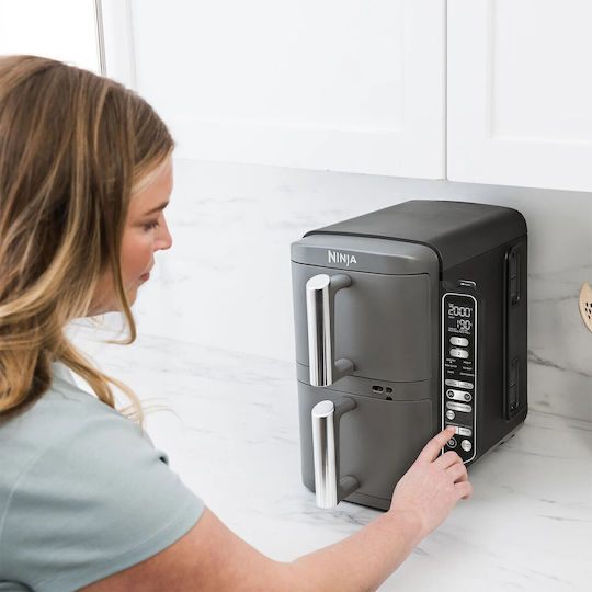 Ninja Air Fryer με Διπλό Αποσπώμενο Κάδο 9.5lt Γκρι SL451EU