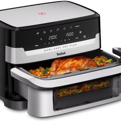 Tefal Easy Fry Air Fryer με Διπλό Αποσπώμενο Κάδο 9lt Μαύρο