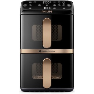 Philips Air Fryer με Διπλό Αποσπώμενο Κάδο 10lt Μαύρο NA462/70