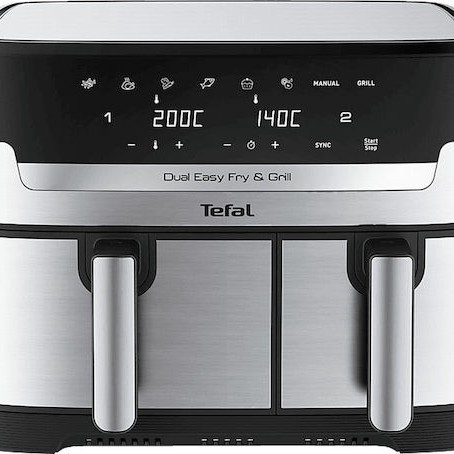 Tefal Easy Fry Air Fryer με Διπλό Αποσπώμενο Κάδο 8.3lt Ασημί