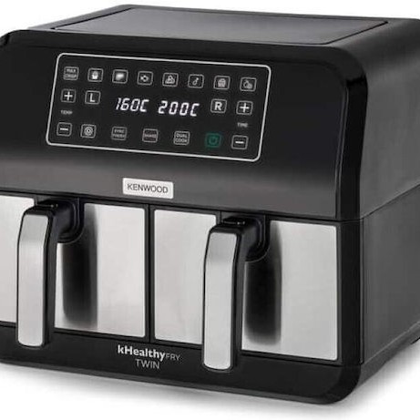 Kenwood Air Fryer με Διπλό Αποσπώμενο Κάδο 8lt Μαύρο HFM20.000MB