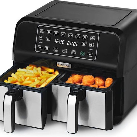 Kenwood Air Fryer με Διπλό Αποσπώμενο Κάδο 8lt Μαύρο HFM20.000MB