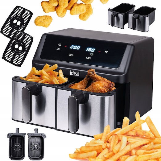 Eldom Air Fryer με Διπλό Αποσπώμενο Κάδο 9lt Μαύρο IK1500