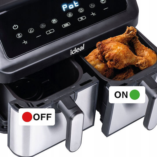 Eldom Air Fryer με Διπλό Αποσπώμενο Κάδο 9lt Μαύρο IK1500