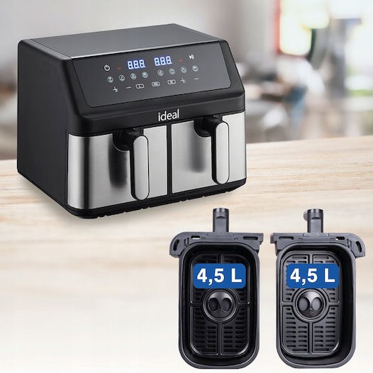 Eldom Air Fryer με Διπλό Αποσπώμενο Κάδο 9lt Μαύρο IK1500