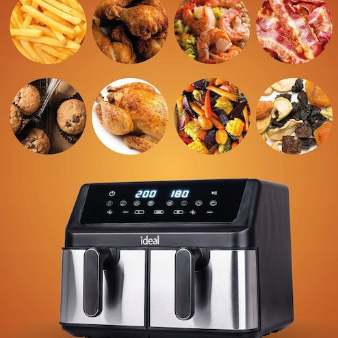 Eldom Air Fryer με Διπλό Αποσπώμενο Κάδο 9lt Μαύρο IK1500