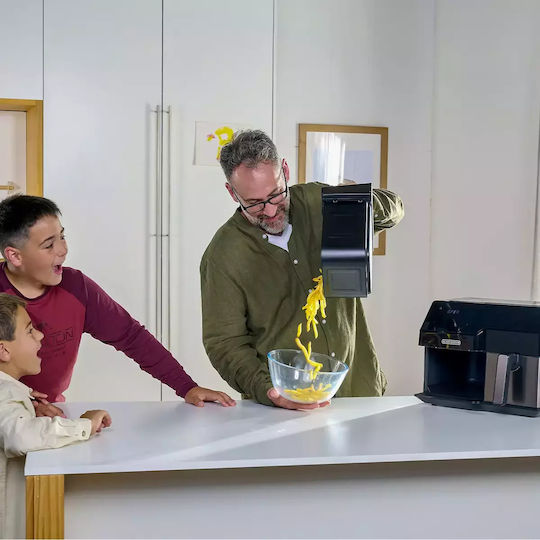 Black & Decker Air Fryer με Διπλό Αποσπώμενο Κάδο 9lt Μαύρο ES9730090B