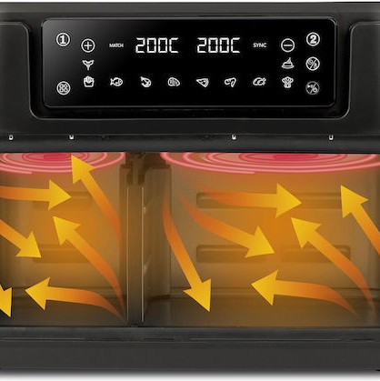 Girmi Air Fryer με Διπλό Αποσπώμενο Κάδο 9lt Μαύρο FG26