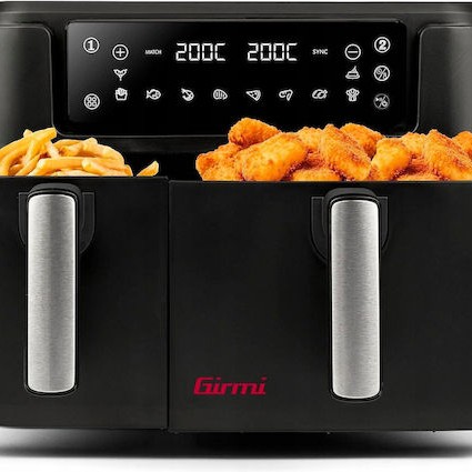 Girmi Air Fryer με Διπλό Αποσπώμενο Κάδο 9lt Μαύρο FG26