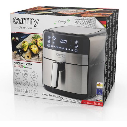 Camry Air Fryer 5lt Ασημί CR6311