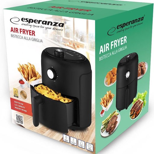 Esperanza Air Fryer 2.6lt Μαύρο EKA001