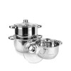 Maestro Σετ Κατσαρόλες από Ανοξείδωτο Ατσάλι Ασημί 6τμχ