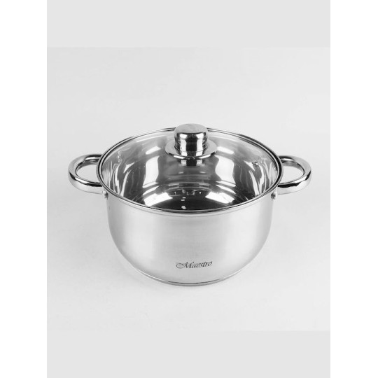 Maestro Σετ Κατσαρόλες από Ανοξείδωτο Ατσάλι Ασημί 6τμχ