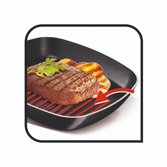 Tefal Simple Cook Γκριλιέρα από Αλουμίνιο με Αντικολλητική Επίστρωση 26cm