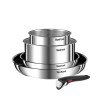 Tefal Ingenio Emotion Σετ Μαγειρικά Σκεύη από Ανοξείδωτο Ατσάλι Silver με Αντικολλητική Επίστρωση 5τμχ