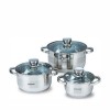 Maestro Σετ Κατσαρόλες από Ανοξείδωτο Ατσάλι Ασημί 6τμχ