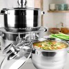 Maestro Σετ Κατσαρόλες από Ανοξείδωτο Ατσάλι Ασημί 6τμχ