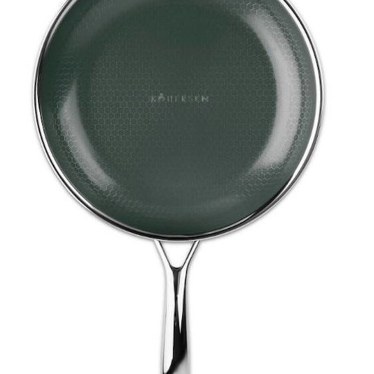 Kohersen Τηγάνι από Ανοξείδωτο Ατσάλι Με Καπάκι με Κεραμική Επίστρωση 24cm