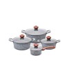 Promis Σετ Κατσαρόλες από Αλουμίνιο Γκρι με Επίστρωση από Πέτρα 8τμχ