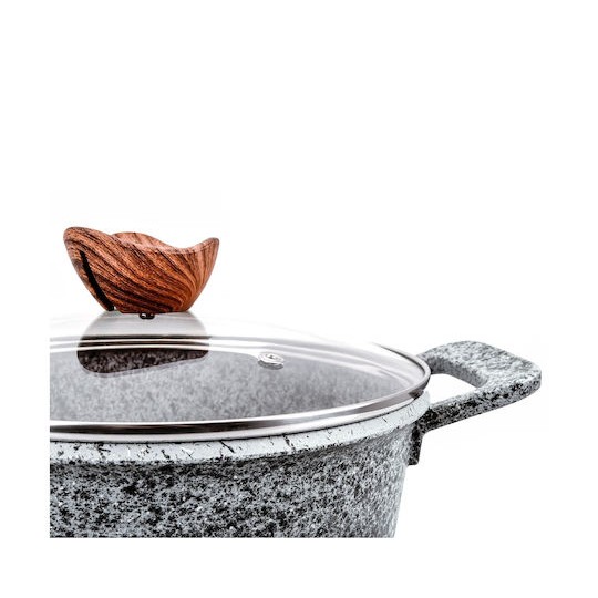 Promis Σετ Κατσαρόλες από Αλουμίνιο Γκρι με Επίστρωση από Πέτρα 8τμχ