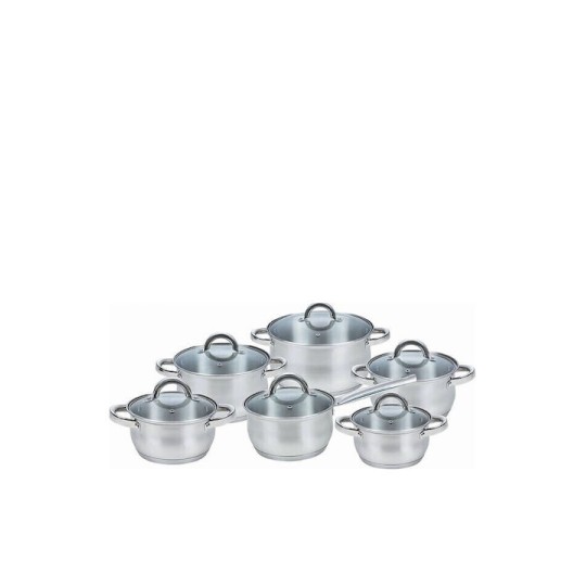 Maestro Σετ Κατσαρόλες από Ανοξείδωτο Ατσάλι 12τμχ
