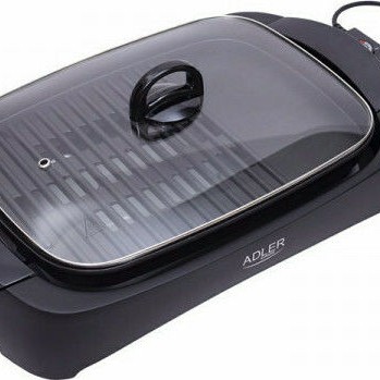 Adler AD-6610 Επιτραπέζια Ηλεκτρική Ψησταριά Σχάρας και Λείας Πλάκας 3000W με Καπάκι και Ρυθμιζόμενο Θερμοστάτη 40x30εκ.
