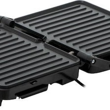 Adler AD3051 Επιτραπέζια Ηλεκτρική Ψησταριά Αυλακωτής Πλάκας 2200W με Καπάκι και Ρυθμιζόμενο Θερμοστάτη 29x24εκ.