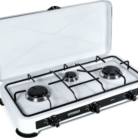 Promis KG300 Επιτραπέζια Εστία Υγραερίου Τριπλή Λευκή