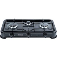 Promis KG300C Επιτραπέζια Εστία Υγραερίου Τριπλή Μαύρη