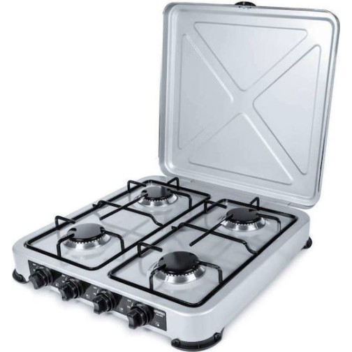 Promis KG400 Επιτραπέζια Εστία Υγραερίου με 4 Εστίες Γκρι