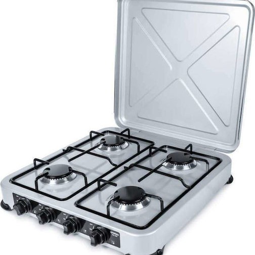 Promis KG400 Επιτραπέζια Εστία Υγραερίου με 4 Εστίες Γκρι