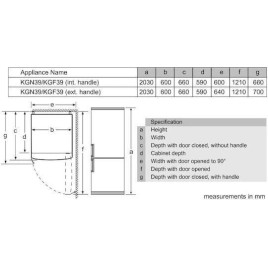 Bosch Ψυγειοκαταψύκτης 368lt Total NoFrost Υ203xΠ60xΒ66εκ. Γκρι KGN39VIEB