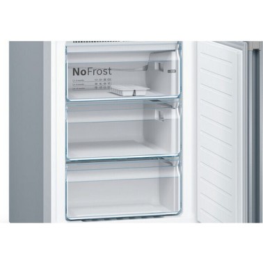 Bosch Ψυγειοκαταψύκτης 368lt Total NoFrost Υ203xΠ60xΒ66εκ. Γκρι KGN39VIEB