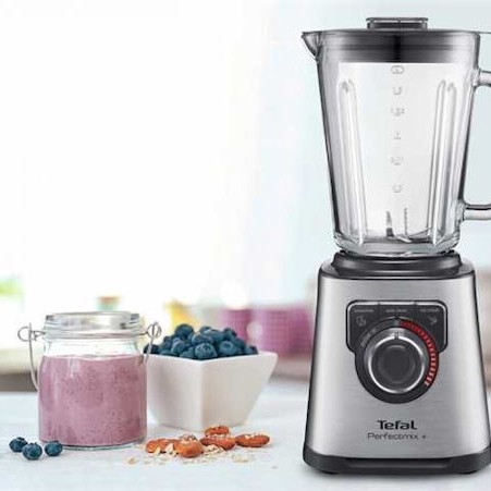 Tefal Perfectmix+ Επιτραπέζιο Μπλέντερ για Smoothies με Γυάλινη Κανάτα 2 lt 1200W Inox