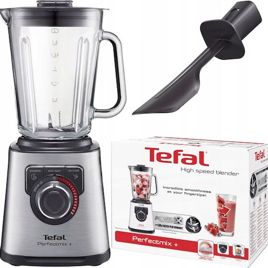 Tefal Perfectmix+ Επιτραπέζιο Μπλέντερ για Smoothies με Γυάλινη Κανάτα 2 lt 1200W Inox