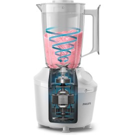 Philips 3000 Series Επιτραπέζιο Μπλέντερ για Smoothies με Πλαστική Κανάτα 1.9 lt 450W Λευκό