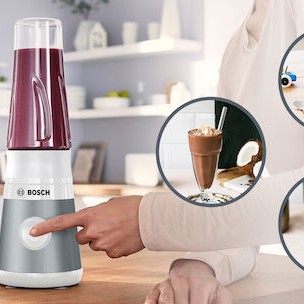 Bosch Serie 2 Personal Μπλέντερ με Κανάτα Tritan 600 ml 450W Ασημί