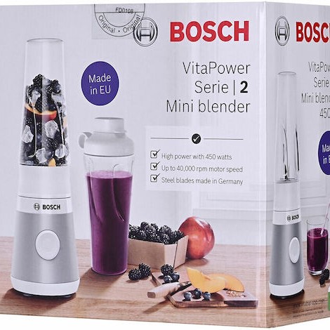 Bosch Serie 2 Personal Μπλέντερ με Κανάτα Tritan 600 ml 450W Ασημί