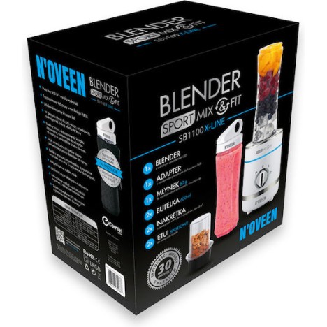 N'Oveen SB1100 Personal Μπλέντερ με Πλαστική Κανάτα 600 ml 300W Λευκό