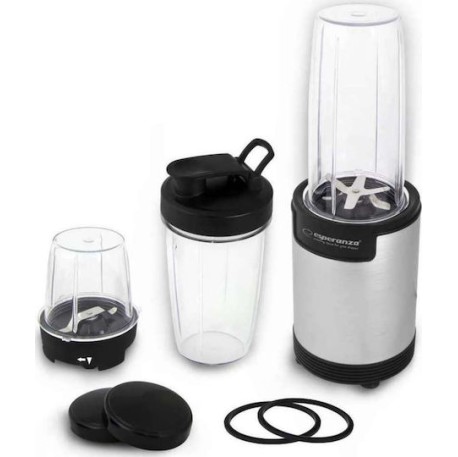 Esperanza Nutri Bomb Personal Μπλέντερ με Πλαστική Κανάτα 800 ml 900W Inox