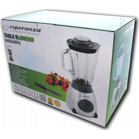Esperanza Margarita Επιτραπέζιο Μπλέντερ με Πλαστική Κανάτα 1.5 lt 500W Inox