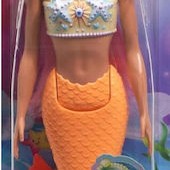 Barbie Mermaid with Colorful Hair, Tails and Headband Accessories Κούκλα Dreamtopia Γοργόνα Με Σομόν Ουρά για 3+ Ετών