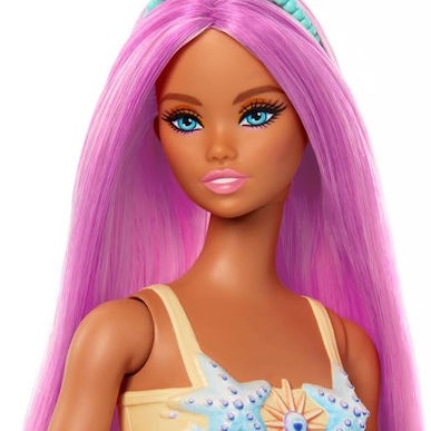 Barbie Mermaid with Colorful Hair, Tails and Headband Accessories Κούκλα Dreamtopia Γοργόνα Με Σομόν Ουρά για 3+ Ετών