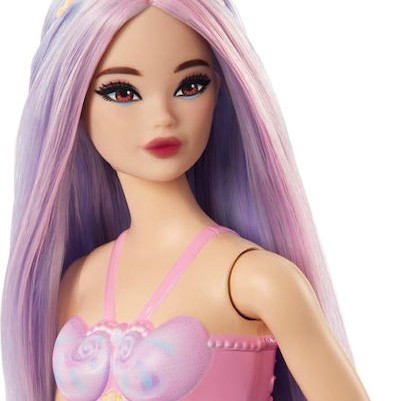 Barbie Mermaid with Colorful Hair, Tails and Headband Accessories Κούκλα Dreamtopia Purple για 3+ Ετών 30εκ.