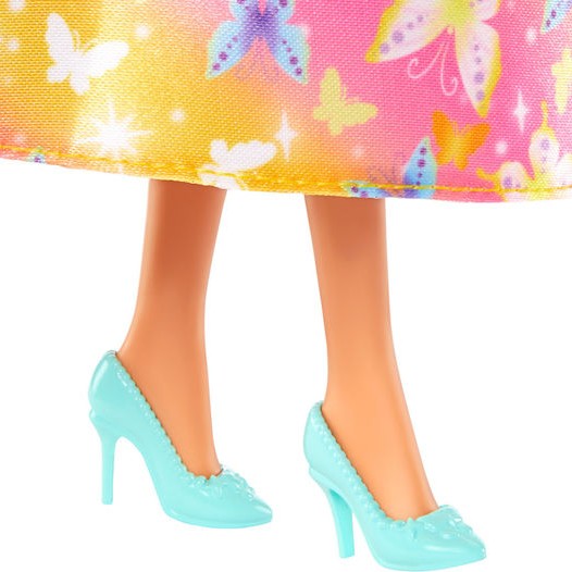 Barbie Royal with Brightly Highlighted Hair, Butterfly-Print Skirt and Accessories Κούκλα για 3+ Ετών