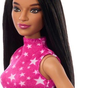 Barbie Fashionistas Κούκλα Fashionistas 215 With Black Straight Hair & Iridescent Skirt για 3+ Ετών