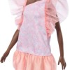 Barbie Fashionistas Κούκλα Fashionistas #216 With Tall Body, Black Straight Hair & Peach Dress για 3+ Ετών 29εκ.